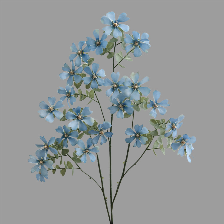 Simulated flower single small wild flower pastoral style living room bedroom  photography props fake flower Color:Blue