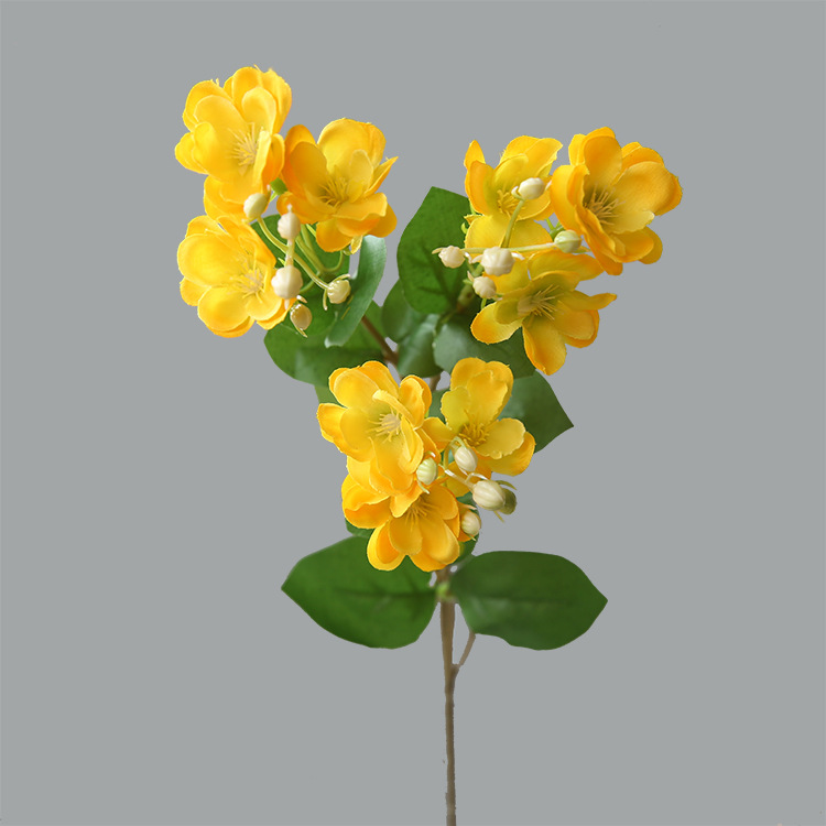 Single small jasmine artificial flower living room dining table coffee table pastoral flower arrangement fake flower arrangement Yellow